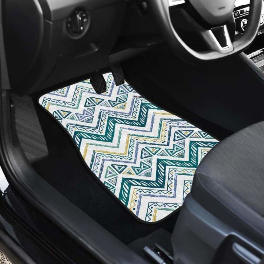 Zigzag Chevron Paint Design Pattern Front And Back Car Mats 110728 - YourCarButBetter