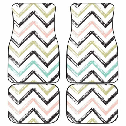 Zigzag Chevron Paint Pattern Front And Back Car Mats 110728 - YourCarButBetter