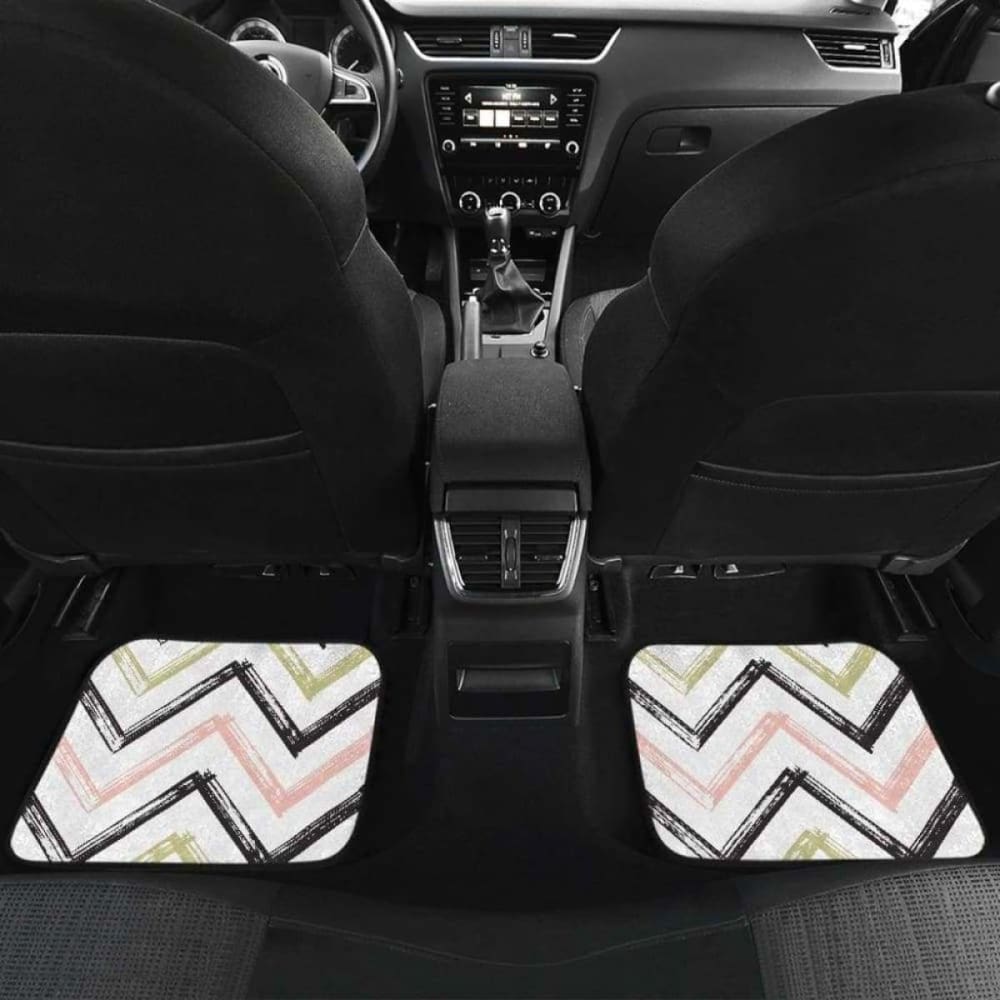 Zigzag Chevron Paint Pattern Front And Back Car Mats 110728 - YourCarButBetter