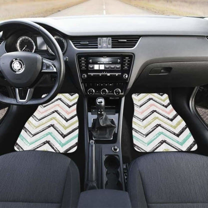 Zigzag Chevron Paint Pattern Front And Back Car Mats 110728 - YourCarButBetter