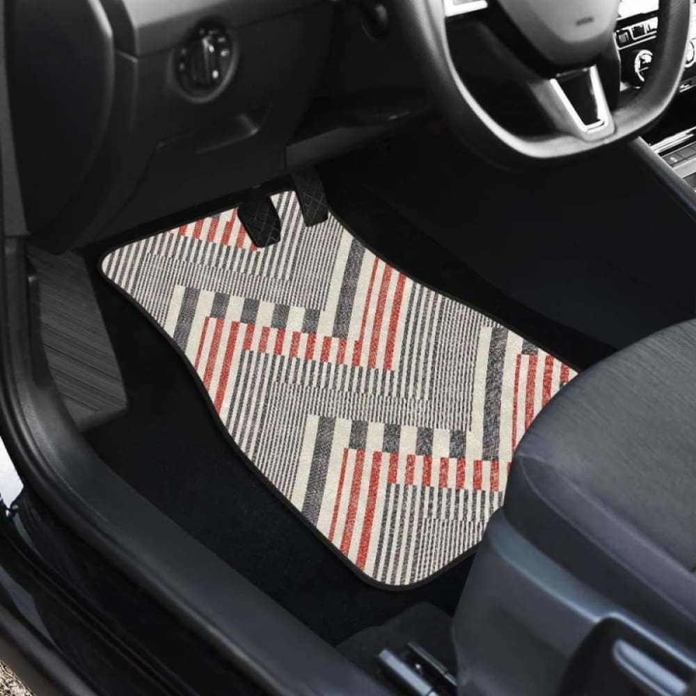 Zigzag Chevron Striped Pattern Front And Back Car Mats 110728 - YourCarButBetter